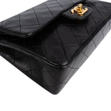 Chanel Quilted Lambskin 24K Gold Small Double Flap Shoulder Bag