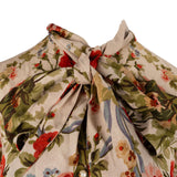 Gucci Floral Print Silk Ruffle Longsleeve Blouse (IT40)