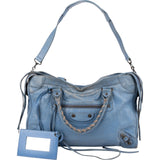 Balenciaga Blue Leather Classic City Handbag