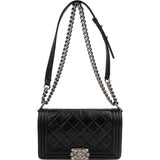 Chanel Quilted Lambskin Boy Medium Single Flap Crossbody Bag