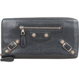 Balenciaga Antracite Arena Leather Classic City Zip Around Wallet