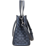 Coach Monogram Signature Chambray Field Tote 30 Stripe Handbag