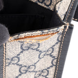 Gucci Blue Leather Monogram GG Supreme Web Belt Crossbody Bag