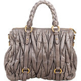 Miu Miu Matelassé Vitello Lux Leather Coffer Hobo Handbag