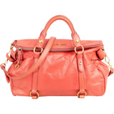 Miu Miu Vitello Lux Leather Bow Satchel Handbag