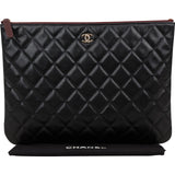 Chanel Quilted Lambskin CC Clutch