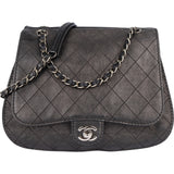 Chanel Quilted Leather Half Moon Single Flap Crossbody Bag