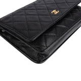Chanel Quilted Caviar Palladium Wallet On Chain Crossbody Bag