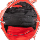 Prada Red Vitello Daino Leather Tote Handbag