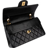 Chanel Quilted Lambskin 24K Gold Small Double Flap Shoulder Bag