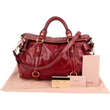 Miu Miu Vitello Lux Bow City Satchel Handbag