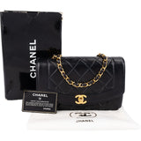 Chanel Quilted Lambskin 24K Gold Small Diana Single Flap Crossbody Bag