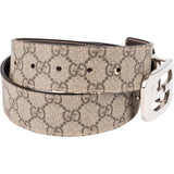 Gucci Monogram GG Supreme Canvas Leather Reversible G Buckle Belt (80 / 32)
