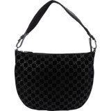 Gucci Monogram GG Suede Half-Moon Hobo Shoulder Bag