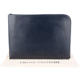 Louis Vuitton Blue Epi Leather Pochette Jour Laptop Clutch