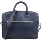 Burberry Blue Pebbled Leather Briefcase Handbag