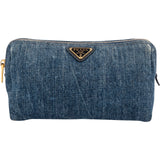 Prada Denim Triangle Pouch