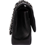 Chanel Quilted Lambskin Palladium Jumbo Double Flap Crossbody Bag