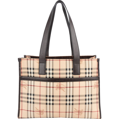 Burberry Haymarket Check Tote Shoulder Bag