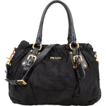 Prada Black Nylon Logo Handbag - vintageandkickz