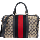 Gucci Monogram GG Canvas Web Boston Handbag