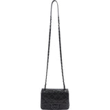 Chanel Quilted Caviar Leather Ultramatte So Black Mini Rectangular Single Flap Crossbody Bag