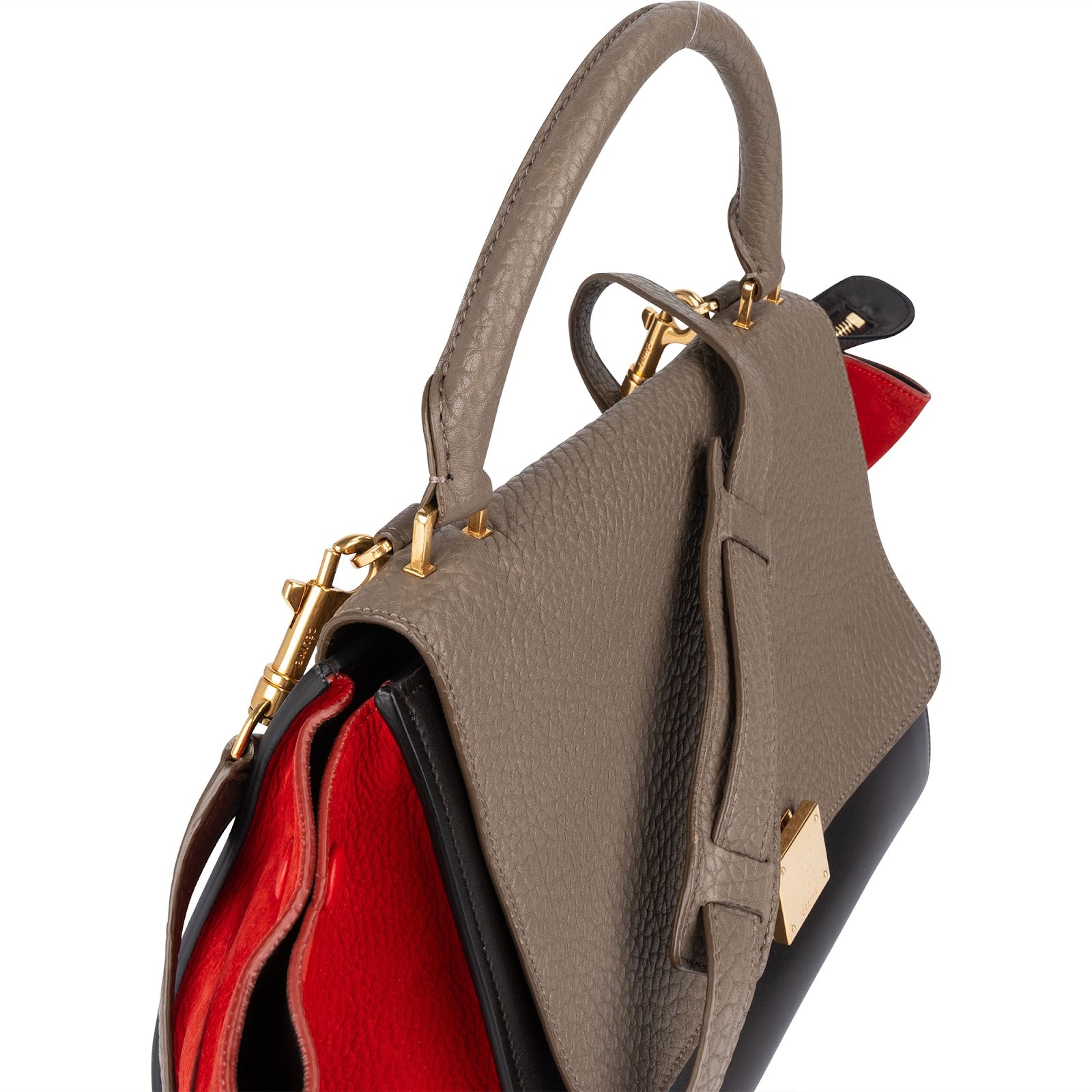 Céline Suede Leather Trapeze Handbag Tricolor - vintageandkickz