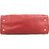 Prada Red Vitello Daino Leather Satchel City Handbag