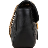 Gucci Black Matelassé Leather Marmont Crossbody Bag