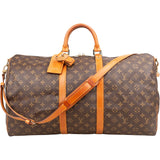 Louis Vuitton Monogram Canvas Keepall 55 Bandoulière Travel Bag