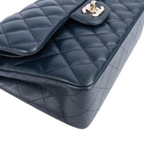 Chanel Quilted Caviar Leather Champagnee Gold Small Double Flap Shoulder Bag