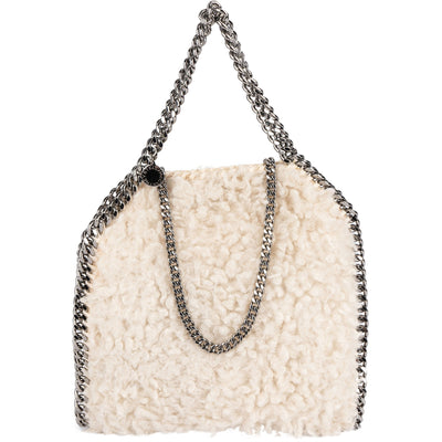 Stella McCartney Shearling  Falabella Fold Over Tote Crossbody Handbag