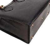 Gucci Black Leather Bamboo Handle Handbag