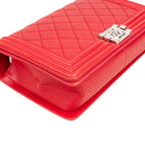 Chanel Quilted Perforated Leather Large Boy Single Flap Crossbody Bag