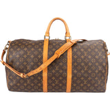 Louis Vuitton Monogram Canvas Keepall 55 Bandoulière Travel Bag