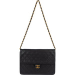 [🔄️B23 / F15] Chanel Quilted Lambskin Medium Double Flap Shoulder Bag - vintageandkickz