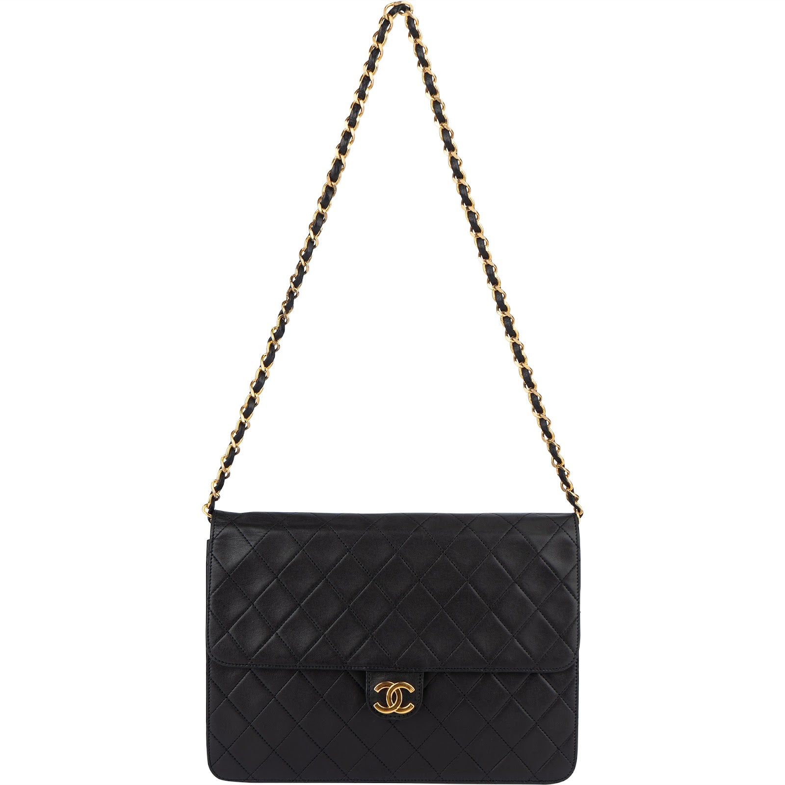 [🔄️B23 / F15] Chanel Quilted Lambskin Medium Double Flap Shoulder Bag - vintageandkickz