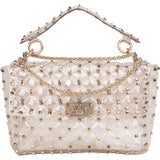 Valentino Garavani PVC Rockstud Spike Flap Crossbody Handbag