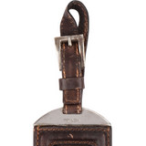 Prada Dark Brown Leather Small Luggage Tag Bag Charm