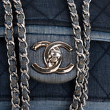 Chanel Quilted Denim Medium Single Flap Crossbody Bag