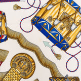 Hermès Les Tambours Silk Carre 90 Scarf Tuch