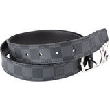 Louis Vuitton Leather Damier Graphite LV Initiales Belt (80 / 31) M6057