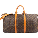 Louis Vuitton Monogram Canvas Keepall 50 Bandoulière Travel Bag