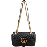 Gucci Red Leather GG Marmont Flap Crossbody Bag