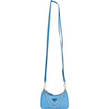 Prada Blue Nylon Triangle Re-Edition Crossbody Bag