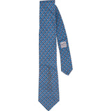 Hermès Geometric Chain Link Ribbon Pattern Silk Tie Krawatte
