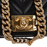Chanel Quilted Chevron Boy Single Flap Crossbody Bag