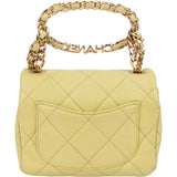 Chanel Green Quilted Lambskin Mini Square Bracelet Handle Singel Flap Crossbody Bag