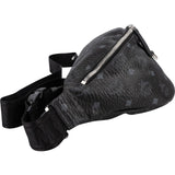 MCM Black Leather Visetos Stark Belt Crossbody Bag