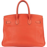 Hermès Pink Taurillon Clemence Birkin 35 Handbag Clay Red Bougainvillier